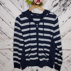 Nautica Striped Zip Up Hoodie